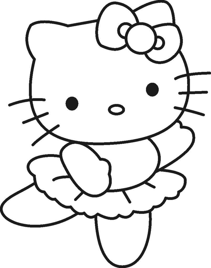 Gambar Mewarnai Hello Kitty Menari