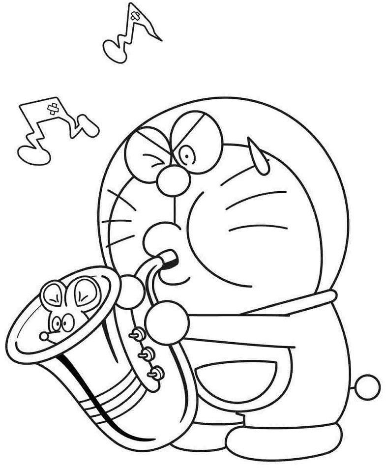   Gambar Mewarnai Doraemon  dan Kawan Kawan Terbaru serta Lucu