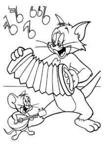 Gambar Mewarnai Tom and Jerry 2