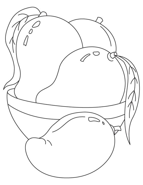 √ Gambar Mewarnai Buah Mangga Untuk Anak TK dan PAUD