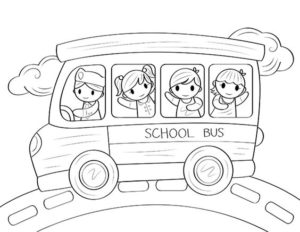 7.Gambar Mewarnai Bus Sekolah