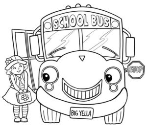 8.Gambar Mewarnai Bus Sekolah