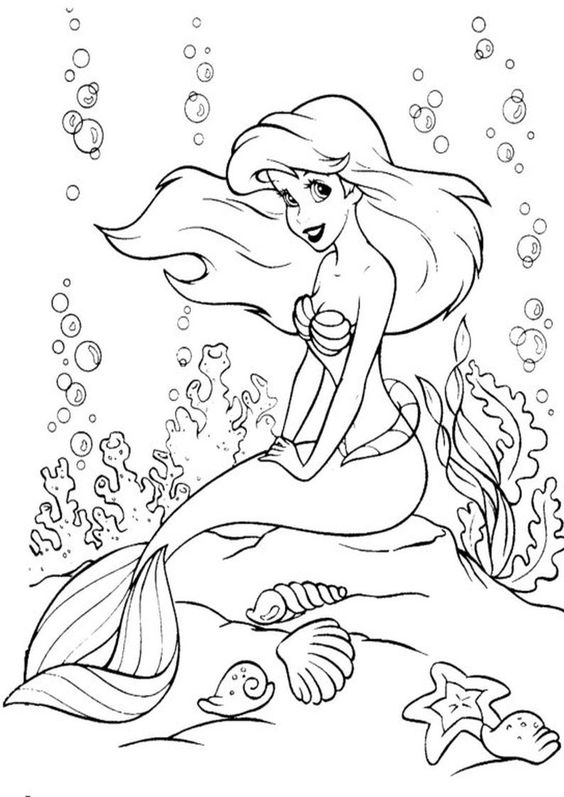 2.Gambar Mewarnai Mermaid