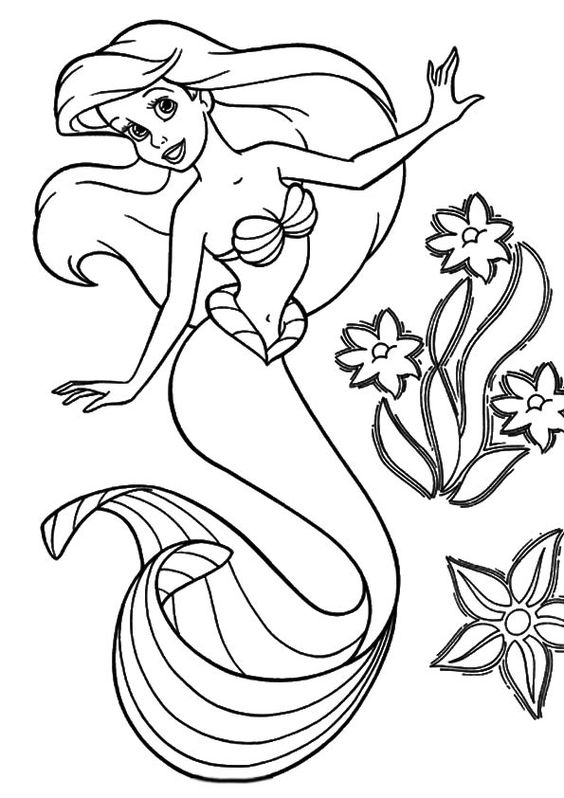 4.Gambar Mewarnai Mermaid