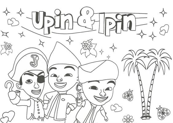 8.Gambar Mewarnai Upin Ipin