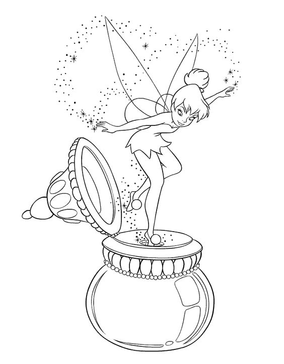 5.Gambar Mewarnai Tinker Bell